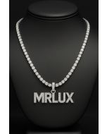 custom 4mm 20" 10k white gold VVS lab grown diamonds tennis chain and pendant 2/2 listing custom payment plan