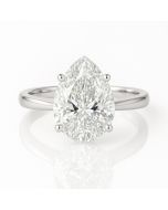 10KT IGI Certified Pear Brilliant 3.92CT Diamond Ring with 0.18 Hidden Halo.