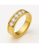 10KT Gold Men's Wedding Band with 0.54 CTW Lab-Grown Diamonds – 21.4mm Wide