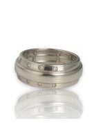 10KT White Gold Men’s Ring with 0.21 CTW Lab Diamonds - 23.6mm Wide - 5.8gams