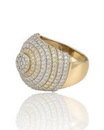 10KT Two-Tone Gold Men's Diamond Ring with 3.95 CTW - 9.45 Grams - 25mm Wide