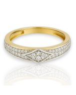 10kt White Gold 0.50CTW Men Diamond Ring - 2.5g - 23.78mm Wide