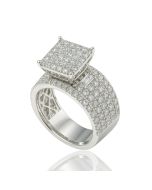 Men’s 10K White Gold Diamond Ring with 1.50 Carat TW and  8.42g - 20mm Wide
