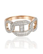 10KT White Gold Linked Men's Diamond Ring – 1.00 CTW, 6.84g, 23.40mm Wide