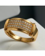 10K Yellow Gold Men's Diamond Ring – 0.16 CTW | 4.7g | 23.02mm Wide | Row Design