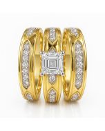 10KT Yellow Gold with 0.55CT Natural Diamonds- TRIO SET