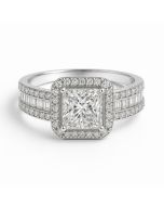 14KT White Gold  Princess Cut With 2.25 CT Center - 5.25CTW Lab Grown Diamond - VS1 (E) - IGI Certied