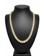 10k White/Yellow Gold Tennis necklace with 87.0CT Lab Grown diamonds - 6.5MM - 22"