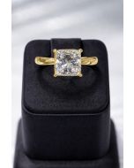 14K Yellow Gold Princess Cut Lab-Grown Diamond Ring – 3.08 CT Center, 3.23 CTW – IGI Certified