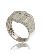 14K White Gold Men's Cross Ring – 2.25 CTW | 6.89g | 22.84mm Wide