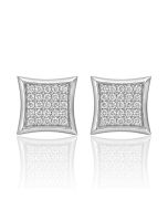10KT White Gold Studs with 0.24CT Natural Diamonds - 7.82mm wide and 2.0g