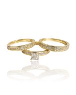 10KT Yellow Gold with 0.50CT Natural Diamonds- TRIO SET