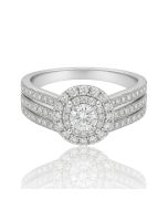 10K White Gold with 0.5CT Natural Diamonds - 2.0gram