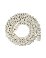 10k White Gold Iced Out Cuban Chain 18" 11ctw Diamond 