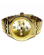 Diamond Watch for Men Ice Time Jubilee 0.10ctw Diamonds 44mm Dial Yellow
