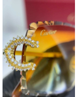 Cartier Classic C Brown Gradient Sunglasses with 2.5 CT VS Lab Diamonds CT-00920