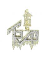 10K Yellow Gold Trap House Pendant 1.08ctw Diamond 