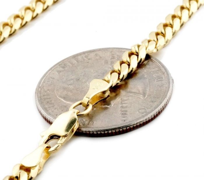 10K SOLID YELLOW GOLD 3.5MM WIDTH MIAMI CUBAN LINK CHAIN 18- 24 