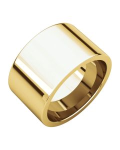 14kt Yellow 12mm Flat Comfort Fit Band