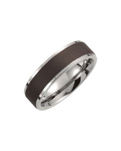 Titanium 7mm Oxidized Center Ridged Band