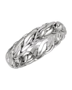 14kt White 5mm Hand-Woven Band Size 11