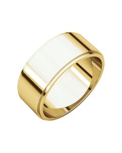 14kt Yellow 8mm Flat Edge Band