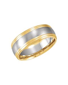 18kt Yellow & Platinum 8mm Design Band Size  10