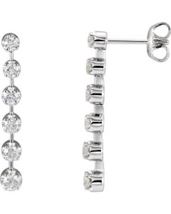 14kt White 1 CTW Diamond Earrings