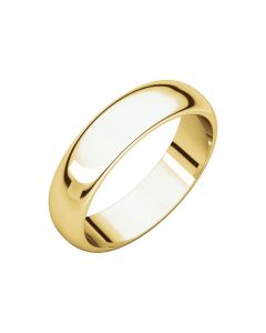 10kt Yellow 5mm Half Round Band