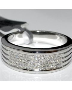 Mens Wedding Band Ring Sterling Silver .25ct 9mm wide comfort fit