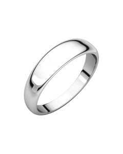 14kt White 5mm Half Round Tapered Band