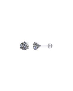 14kt White 1 1/2 CTW Diamond Threaded Post Earrings