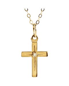 14kt Yellow Diamond Cross 15