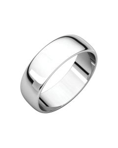 10kt White 6mm Half Round Light Band