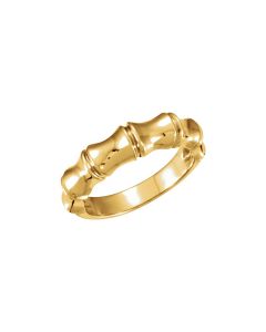 14kt Yellow 5mm Ladies Bamboo Design Tapered Band