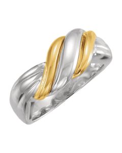 Sterling Silver & 14kt Yellow Two-Tone 10mm Fashion Ring