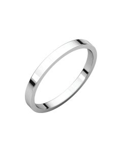14kt White 2mm Flat Band