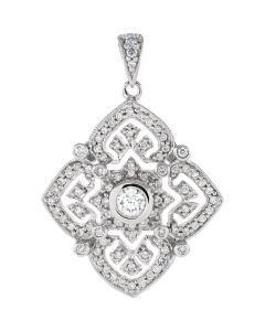 14kt White 1/2 CTW Diamond Fashion Pendant