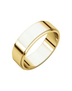 10kt Yellow 6mm Flat Edge Band