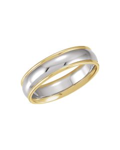 14kt White & Yellow 6mm Comfort-Fit Band Size 6