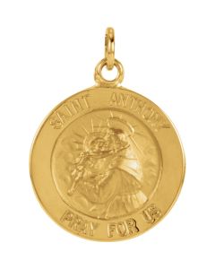 14kt White 18mm St. Anthony Medal
