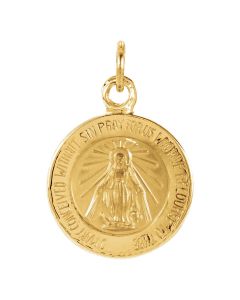 14kt Yellow 12mm Miraculous Medal
