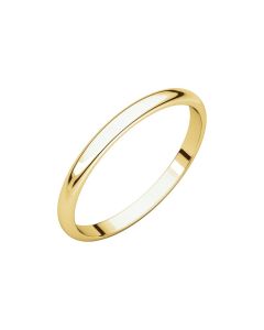 14kt Yellow 2mm Half Round Light Band