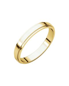 14kt Yellow 3mm Flat Edge Band