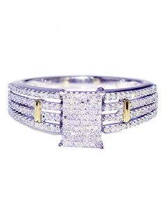 0.4ct Diamond Bridal Wedding Ring 8mm Wide Two Tone White Gold 10K 