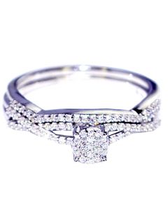 0.25ct Diamond Bridal Set Wedding Rings 10K White Gold 