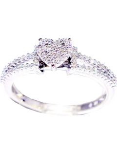 0.25ct Diamond Heart Engagement Ring 10K White Gold 