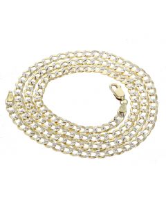 10K Gold Cuban Link Chain 5.5mm 20in Laser Cut Mens Gold Necklace 