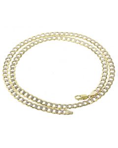 10K Gold Cuban Link Chain 3.5mm 20in Mens or Womens Gold Chain Laser Cut 