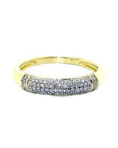 Diamond Wedding Anniversary Band Ring 0.18ct 10k 3.5mm Wide White or Yellow Gold (yellow-gold, 7)